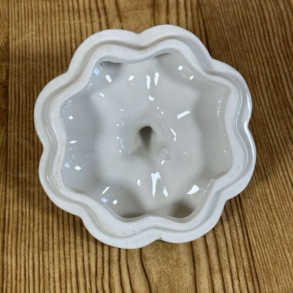 Ceramic Pumpkin Decorative Bowl with Lid White 6” - Picture 8 of 11